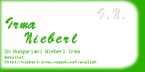 irma nieberl business card